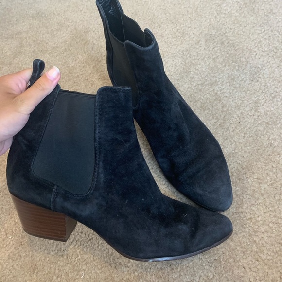 Sam Edelman black suede leather ankle booties - Picture 3 of 5